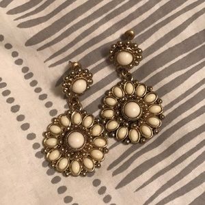 White and Gold Earrings